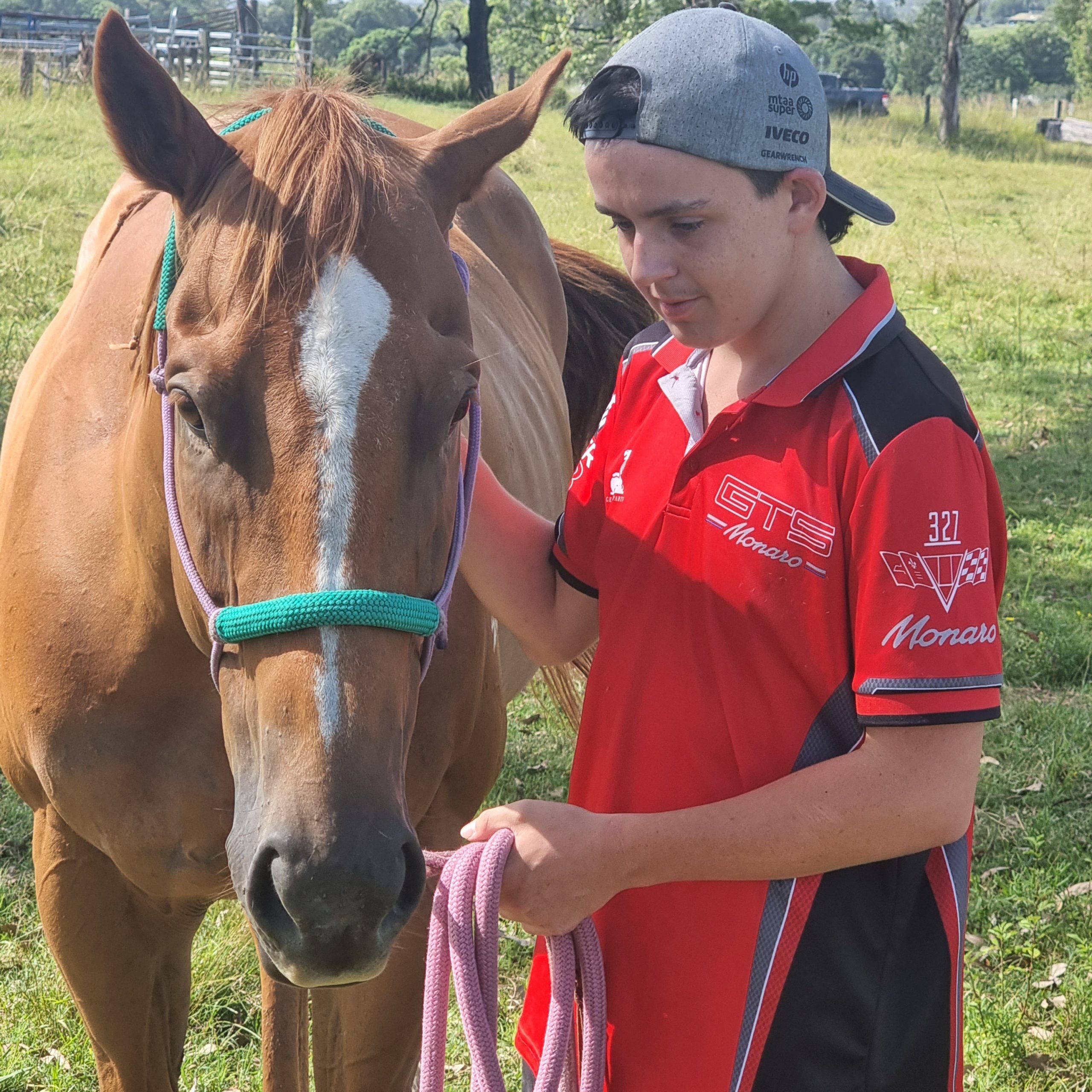 Children Lining Up For Equine Assisted Learning
